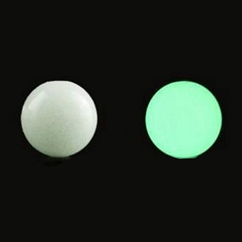 Luminous Round Glass Beads, Imitation Jade Beads, Glow in the Dark, Medium Spring Green, 6mm, Hole: 1.1mm