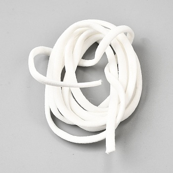 Nylon Elastic Cords, Flat, White, 5x2mm