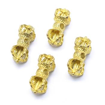 Brass Beads, Dorje Vajra for Buddha Jewelry, Lead Free & Cadmium Free & Nickel Free, Raw(Unplated), 24x11mm, Hole: 3mm