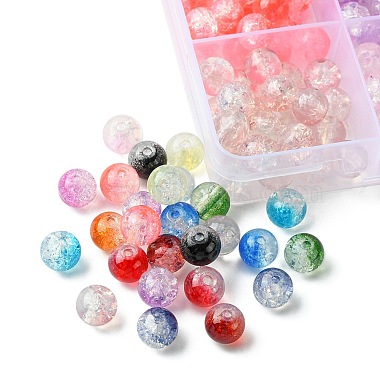 375Pcs 15 Colors Transparent Crackle Baking Painted Glass Beads Sets(DGLA-FS0001-05)-2