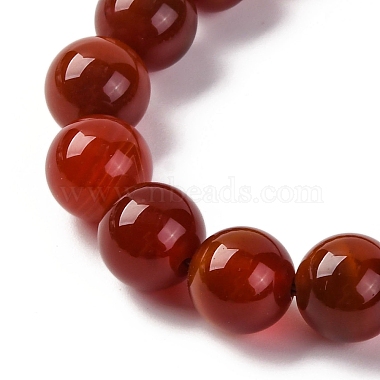 Natural Carnelian Bracelet Beads Stretch Bracelets(BJEW-I319-01K)-3