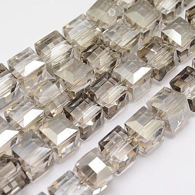Perles de verre de cristal en forme de cube à facettes brins(GLAA-F008-F03)-2