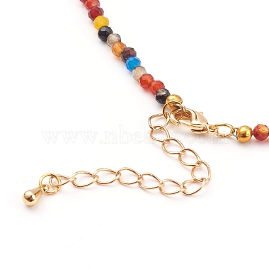 Faceted Natural Agate Beaded Necklaces(NJEW-JN03308)-3