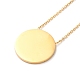 304 Stainless Steel Flat Round Pandant Necklace for Women(NJEW-O126-01G-03)-2
