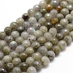 Natural Labradorite Beads Strands, Faceted, Round, 6mm, Hole: 1mm, about 61pcs/strand, 14.9 inch~15.1 inch(G-D840-10-6mm)