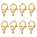 8Pcs Brass Lobster Claw Clasps, for Jewelry Making, Real 18K Gold Plated, 11.5x7.5x2.5mm, Hole: 2x1mm(KK-TA0002-68)