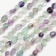 Natural Fluorite Bead Strands, Tumbled Stone, Nuggets, 8~10x8~10mm, Hole: 1mm, about 15.74 inch(X-G-L459-19)