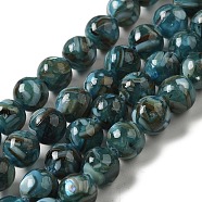 Freshwater Shell Beads Strands, with Resin, Round, Dyed, Dark Cyan, 10~10.5mm, Hole: 1.2mm, about 37~38pcs/strand, 15.16~15.55 inch(38.5~39.5cm)(BSHE-L039-08A-03)
