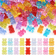 Pandahall 200Pcs Transparent Acrylic Beads, Bear, Mixed Color, 12x8x6mm, Hole: 1.6mm(MACR-TA0001-36)