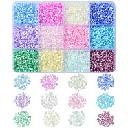 12300pcs 12 Colors Imitation Cat Eye Glass Round Bugle Beads, Tube, Mixed Color, 2x1.8mm, Hole: 0.7mm, 10g/color(GLAA-CJ0002-18)