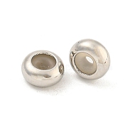 Brass Beads, with Silicone, Rondelle, Platinum, 5x2mm, Hole: 1.2mm(KK-K382-14D-P)