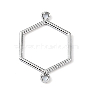 Rack Plating Alloy Links Connector Charms, Hexagon, Platinum, 25x16.5x1.5mm, Hole: 1.5mm(PALLOY-K023-04P)