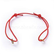 Elastic Cord Bracelet Making, with Iron Jump Rings, Adjustable, Red, 130mm(AJEW-JB00009-03)