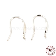 925 Sterling Silver Hoop Earring Findings, Silver, 15.5x3mm, Hole: 1mm, Pin: 0.7mm(STER-H107-03S)