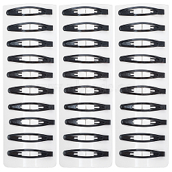 4 Sets Iron Snap Hair Clips, Black, 61x12.5x8mm(AJEW-SC0003-37A-02)