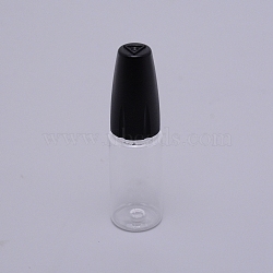 PET Refillable Dropper Bottle, with Stainless Steel Pin, Column, Black, 20x74mm, Stainless Steel Pin: 1mm, inner size: 0.8mm, Capacity: 10ml(0.34 fl. oz)(MRMJ-WH0065-37A)