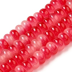 Baking Paint Glass Beads Strands, Rondelle, Red, 8x4.5mm, Hole: 1.2mm, about 162pcs/strand, 29.92 inch(76cm)(DGLA-C003-01D)