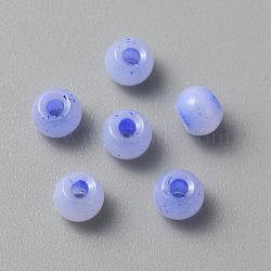 Handmade Lampwork Beads, Rondelle, Blue, 4x2.5mm, Hole: 1mm, 150pcs/bag(LAMP-TAC0001-05J)