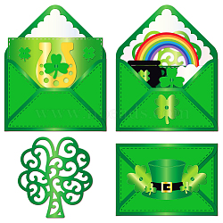 Saint Patrick's Day Theme Carbon Steel Cutting Dies Stencils, for DIY Scrapbooking, Photo Album, Decorative Embossing Paper Card, Envelope, 94~110x119~152x0.8mm, 4pcs/set(DIY-WH0309-1686)