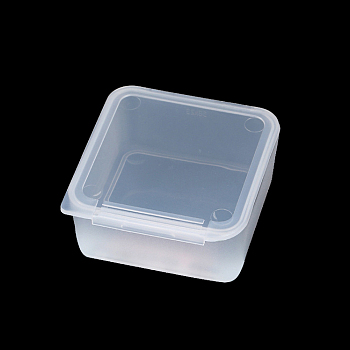 Plastic Bead Containers, Cube, Clear, 6.5x6.5x3cm