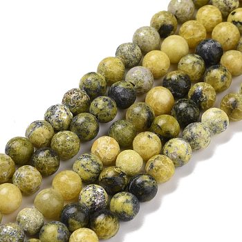 Natural Yellow Turquoise(Jasper) Beads Strands, Round, 6mm