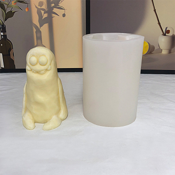 DIY 3D Monster Candle Food Grade Silicone Statue Molds, for Portrait Sculpture Scented Candle Making, White, 82x117mm, Inner Diameter: 66x69mm