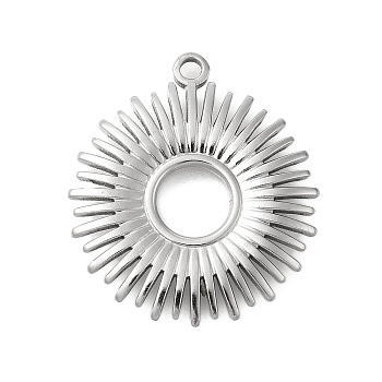 Anti-Tarnish 304 Stainless Steel Pendants, Round Ring Charm, Stainless Steel Color, 27x24x2.5mm, Hole: 1.8mm