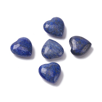 Natural Lapis Lazuli Heart Love Stone, Pocket Palm Stone for Reiki Balancing, 24~25x25x11.5~12mm