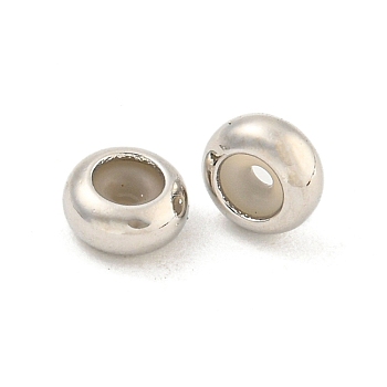 Brass Beads, with Silicone, Rondelle, Platinum, 5x2mm, Hole: 1.2mm