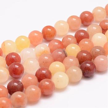 Natural Topaz Jade Bead Strands, Round, 8mm, Hole: 1mm, about 48pcs/strand, 15.5 inch