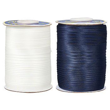 2 Rolls 2 Colors 80M Polyester Satin Ribbons, Fold Over Edged Ribbon, Garment Accessories, Mixed Color, 5/8 inch(15mm), about 87.49 Yards(80m)/roll, 1 roll/color