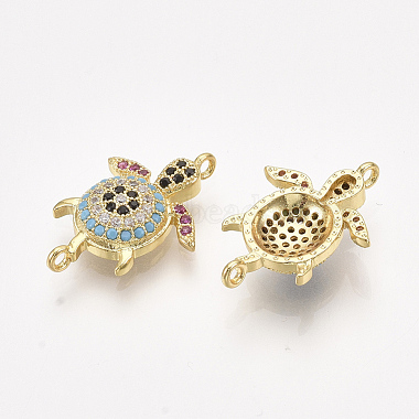 Brass Micro Pave Cubic Zirconia Links(X-ZIRC-T008-04G)-2