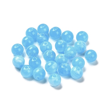 Light Sky Blue Round Acrylic Beads
