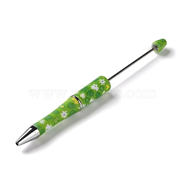 Clover Pattern Plastic Beadable Pens(AJEW-P115-01C)-2