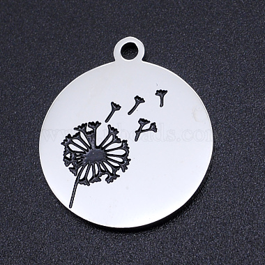 Stainless Steel Color Flat Round Stainless Steel Pendants