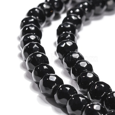 Pierre noire brins de perles(X-G-I087-6mm)-2