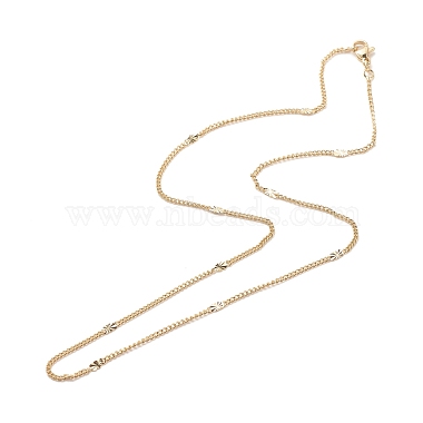 Brass Curb Chains with Oval Links Necklace for Women(NJEW-P265-18G)-2