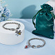 2Pcs 2 Styles Bee & Heart Rose Rhinestone Charm Bracelets Set with Enamel(BJEW-AB00006)-4