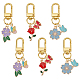 WADORN 2 Sets Alloy Enamel Flower & Butterfly Pendant Decorations(HJEW-WR0001-01)-1
