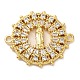 Religion Brass Pave Clear Cubic Zirconia Connector Charms(FIND-Z041-13B)-1