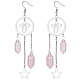 Boucles d'oreilles lustre en quartz rose naturel(EJEW-SW00017-03)-1