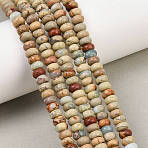 Natural Shoushan Stone Beads Strands, Rondelle, 6.5x4.5mm, Hole: 0.9mm, about 86pcs/strand, 15.08 inch(38.3cm)(G-L647-D11-4x6mm)