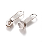 Alloy Zipper Puller, Garment Accessories, Platinum, 33~34x9.5~10.5x7.5~8mm(PALLOY-WH0065-88B-P)