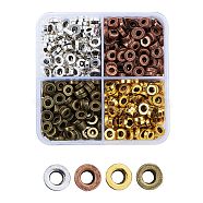 Tibetan Style Alloy Beads, Lead Free and Cadmium Free, Donut, Mixed Color, 6x2mm, Hole: 2.5mm, 140pcs/color, 4 colors, 560pcs/box(PALLOY-CJ0001-51-RS)
