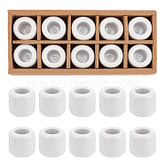 Porcelain Candle Holder, Round Candlestick Base, White, 3.2x3.25cm, Inner Diameter: 1.75cm, 10pcs/set(AJEW-WH0332-78A)