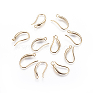 Brass Earring Hooks, with Horizontal Loop, Long-Lasting Plated, Golden, 17x9.5~10x2.5mm, Hole: 1.6mm, pin: 0.9mm(X-KK-G365-15G)