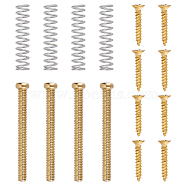 Electric Guitar Accessories Kit, including Iron & Alloy Humbucker Pickup Height Screws, Humbucker Pickup Ring, Pickup Surround Frame Mounting Screws, Golden, 12~21x3.5~4.5mm, 16pcs/set(AJEW-WH0307-13G)