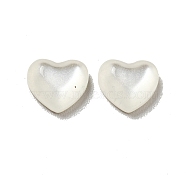 Resin Cabochons, Pearlized, Imitation Cat Eye, Heart, Floral White, 5.5x6x2mm(CRES-D003-10)