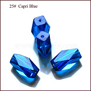 Imitation Austrian Crystal Beads, Grade AAA, Faceted, Column, Dodger Blue, 8x5.5mm, Hole: 0.7~0.9mm(SWAR-F055-8x4mm-25)