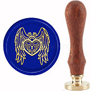 Brass Wax Seal Stamp with Handle, for DIY Scrapbooking, Heart Pattern, 89x30mm(AJEW-WH0184-1109)